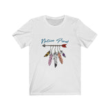 Short Sleeve Tee Unisex Native Proud Hanging Feathers