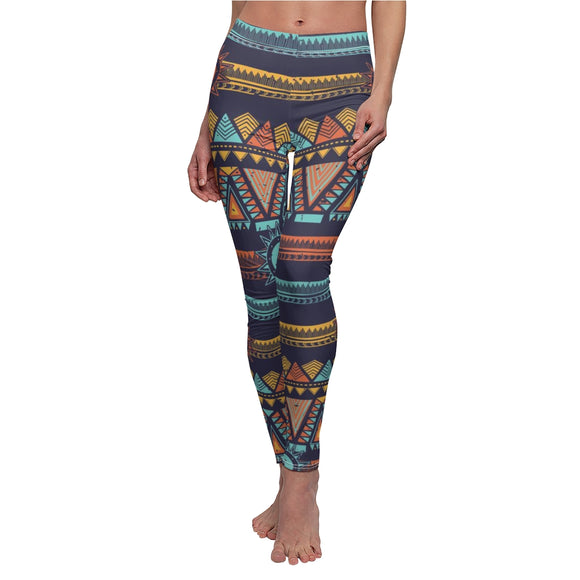 Casual Leggings Ethnic Print