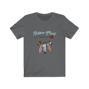 Short Sleeve Tee Unisex Native Proud Hanging Feathers