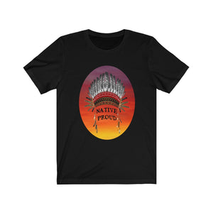 Short Sleeve Tee Unisex Native Proud Headdress