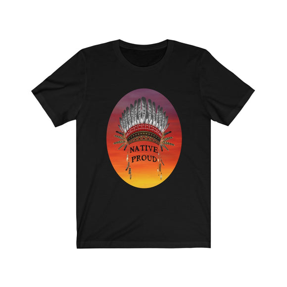 Short Sleeve Tee Unisex Native Proud Headdress