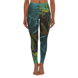 Spandex Leggingz Aqua Marble