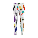 Casual Leggings Multi Colored Feathers