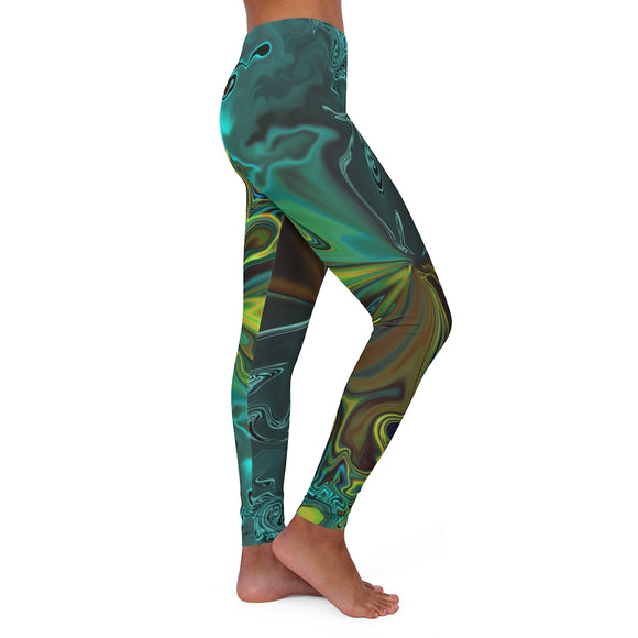 Spandex Leggingz Aqua Marble