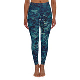 Spandex Leggingz Blue Texture
