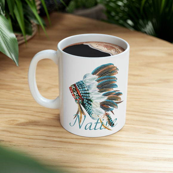 Native Headdress Ceramic Mug 11oz