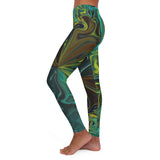 Spandex Leggingz Aqua Marble