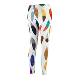 Casual Leggings Multi Colored Feathers