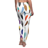 Casual Leggings Multi Colored Feathers