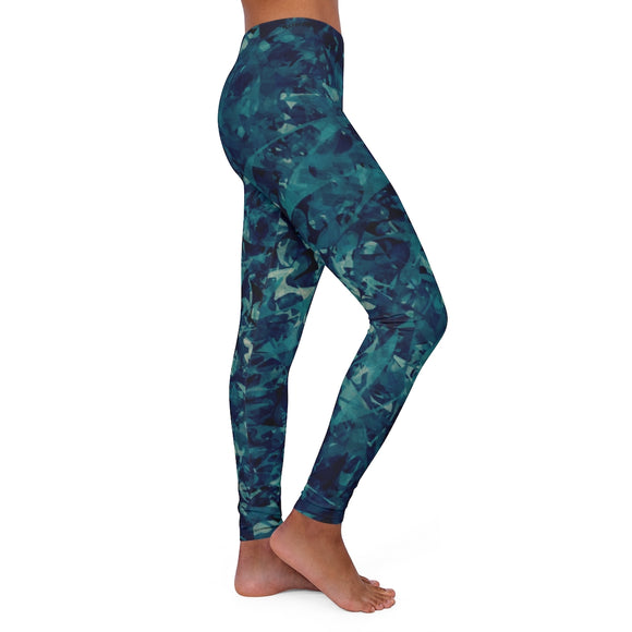 Spandex Leggingz Blue Texture